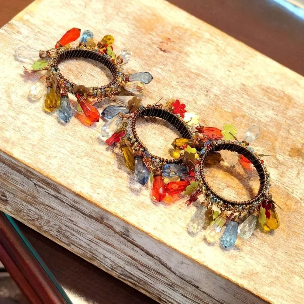 👍 Lot of 3 Pier 1 Beaded Napkin Rings